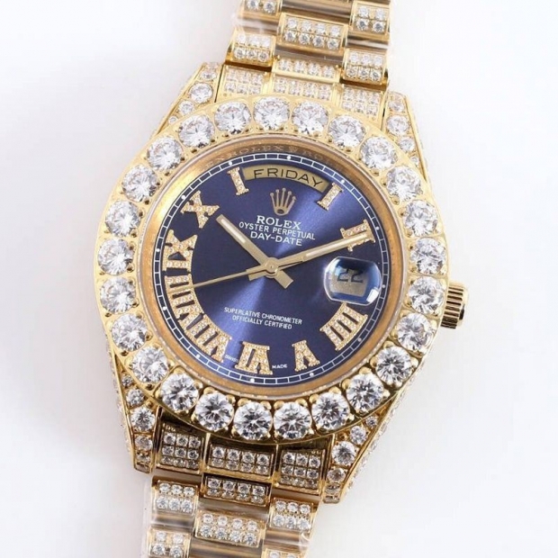 No.1 Most Popular Rolex Watch Replica Day-Date 39MM Men's Purple Diamond Bezel roo45419