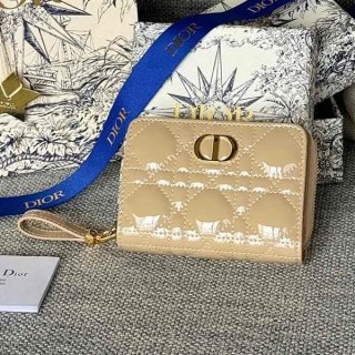 Eye-catching color Lady Dior copy VOYAGEUR small zip coin case deo27861