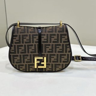 Fendi C'mon Small Brown FF Jacquard Bag fep54081 - Immediate Delivery