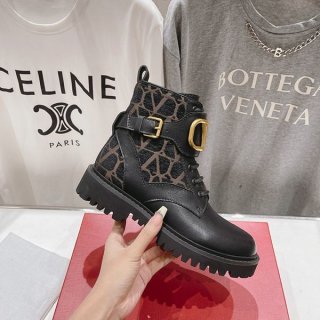Valentino Toile Iconograph Combat Boots Vuw32604
