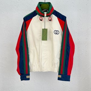 Hard to find Gucci GG embroidered nylon jacket replica gui69403