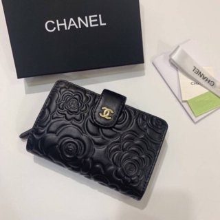 Rare and ultra-limited? Chanel Camellia Coco Mark Bi-fold Wallet Replica shl54499