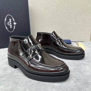 Prada Leather Lace-up Boots Replica pub46639