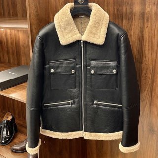 Perfect gift: Hermes aviator style leather jacket replica ers90623