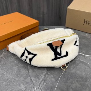 Very popular! Louis Vuitton fluffy bag replica Monogram Teddy Bum Bag Fluffy M55425