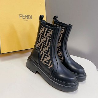 Love at first sight? Fendi leather stretch fabric biker boots replica fec44917