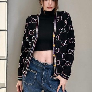 Battle for Gucci Replica GG Knit Cotton Jacquard Cardigan 752412XKDFY1250