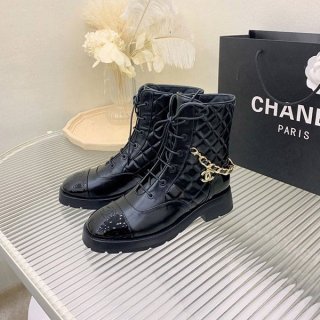 Super popular! Chanel lambskin lace-up short boots shy25987