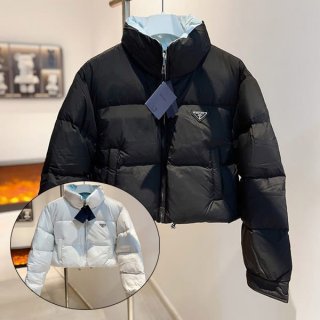 Prada Re-Nylon Cropped Down Jacket with Tracking, Replica, 2 Colors, puh23438