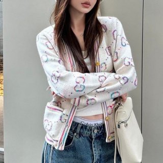 The rapidly growing popularity of Gucci replica GG knit cotton jacquard cardigan gud10517