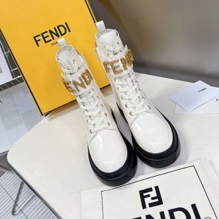 New design Fendi Graphie FF pattern biker boots replica feh09396