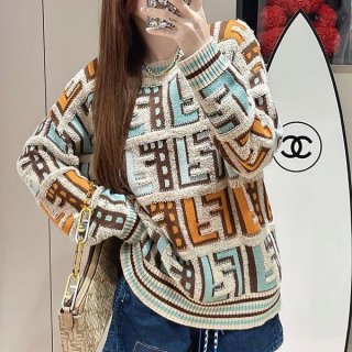 Love at first sight? Fendi logo intarsia wool sweater replica fet56342