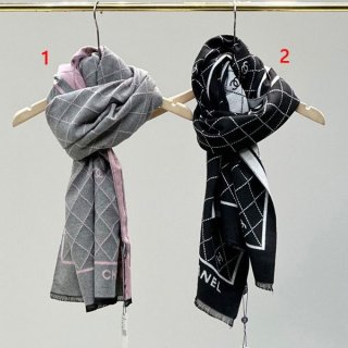 24 Autumn/Winter Pre-sale Chanel Cashmere Stole Replica Black & Pink shz06520