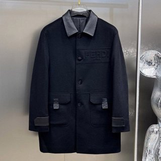 Very popular! Fendi grey cashmere coat replica fep40327