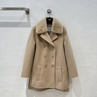 Fendi Coat Brown Cashmere Coat Replica fep43719