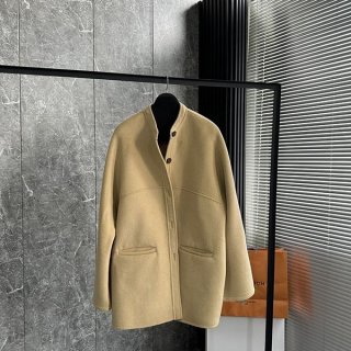 New limited edition Louis Vuitton boxy button-up coat beige replica 1AB9BK