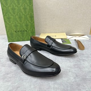 Gucci GG Detail Nappa Loafers Replica guz12408