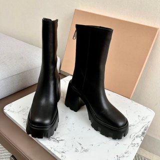 New sale Miu Miu replica oversole leather ankle boots myn13986