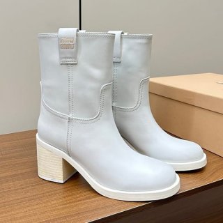Recommended Miu Miu replica smoked leather ankle boots myq42551