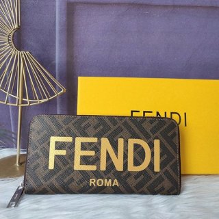 Fendi Continental Wallet Replica Brown Fabric 7M0342AJJ8F1HRH