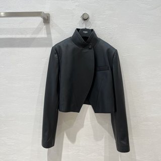 High quality???Fendi black leather jacket replica feg95214