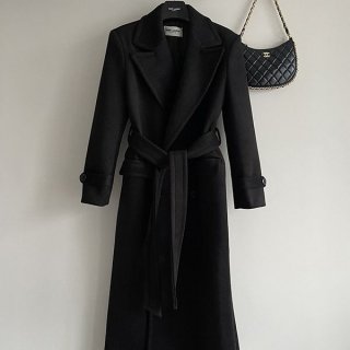 New color release ☆ Yves Saint Laurent belted long coat replica Sad85136