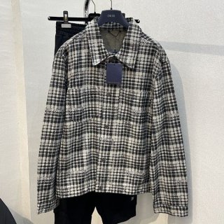 Classic and popular Louis Vuitton checked denim overshirt, fake 1ABY9G