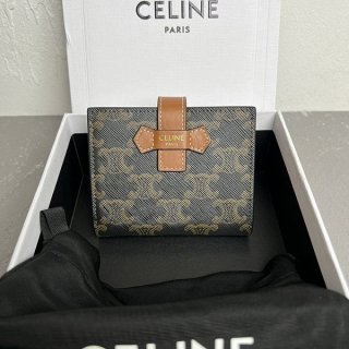 Sold out popular Celine Triomphe canvas bi-fold wallet copy 10H262DB7
