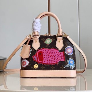 Very popular! Louis Vuitton LV x YK Alma BB logo handbag replica 2way M46428
