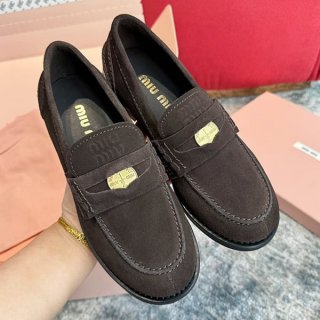 Cute Miu Miu Fake Suede Penny Loafers 5D773D_ 054F0003