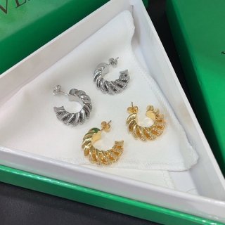 Bottega New Pillar Hoop Earrings Replica Popular Gold Silver boe10494