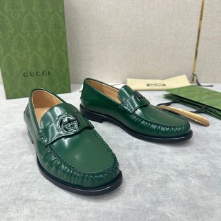 Gucci Replica Logo Cutout Leather Penny Loafers guu21088