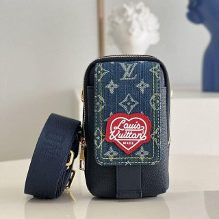 Free shipping Louis Vuitton Double Phone Pouch Shoulder Bag Replica vuf16394