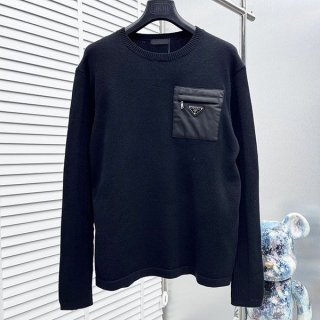 The hottest topic! Prada logo wool sweater knit fake pul84409