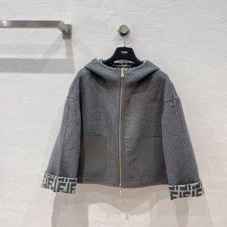 [Fendi] Jacket, cheap wool, cropped, reversible, FF logo, fed19950
