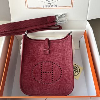 High quality Hermes Evelyn replica mini 17 TPM Noir silver erl68564