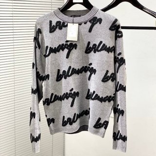 Immediate shipping Balenciaga Jacquard logo wool over knit fake baq85142