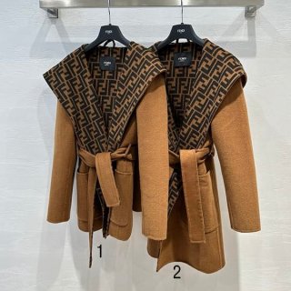 Cute Fendi Replica Beige Reversible Wool Jacket feq44028