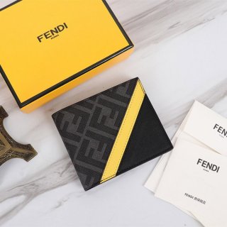 Fendi FF Fabric Bi-fold Wallet Replica Immediate Delivery fej91310