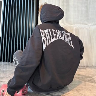 Balenciaga Logo Tab Cotton Jersey Hoodie with Tracking Replica baf81393