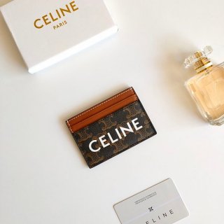 Celine Replica Card Holder Logo Print Triomphe Canvas Cea43146