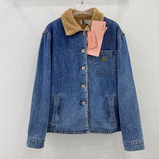 Miu Miu embroidered denim blouson replica GWB187