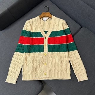 Express Shipping Gucci Web Stripe Cotton Cardigan Replica 756259XKDCU9314