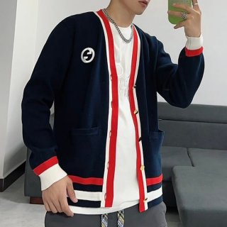 Easy to use Gucci replica logo patch wool blend cardigan 743019XKDED4496