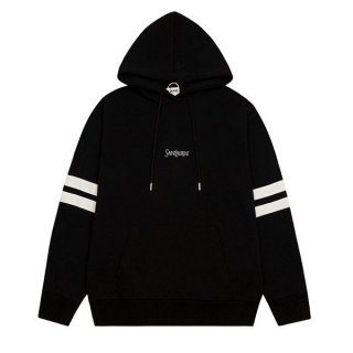 Love at first sight? Saint Laurent replica logo stripe hooded cotton parka Saz99056
