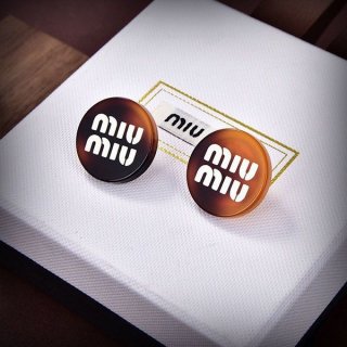 Miu Miu logo enamel metal stud earrings myx98901