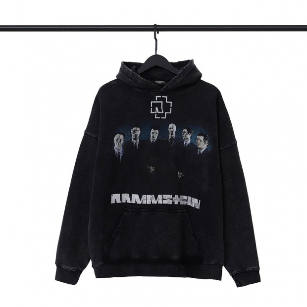Balenciaga and German rock band Rammstein collaboration hoodie bar65363