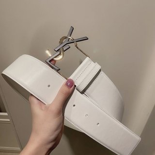 Yves Saint Laurent Monogram Leather Belt Replica Sau47765