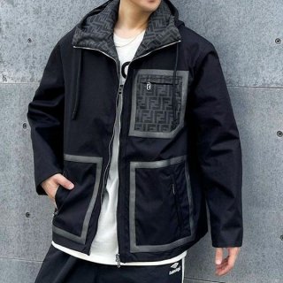 Very popular! Fendi black fabric hoodie replica fes98957