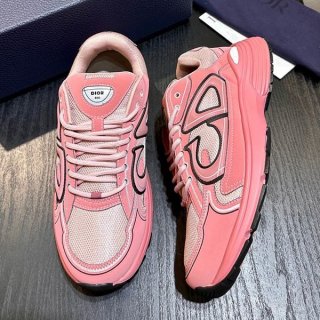 Nice Dior B30 Sneakers Pink Logo Mesh Fake 3SN279ZRD_H763